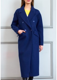ПАЛЬТО "FRESHLOVE" СИНЕЕ С ВОРОТНИКОМ ИЗ ПЕСЦА-foto3
