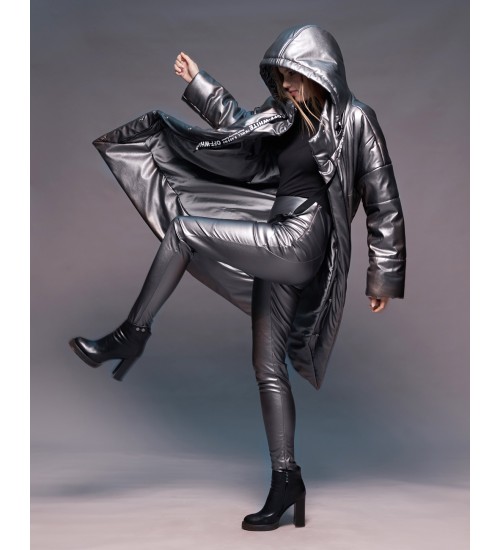 Пуховик "StyleMe" из эко кожи-foto2
