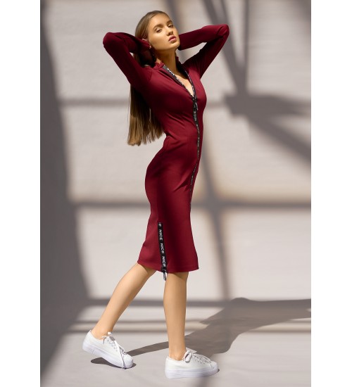 Платье  "NICESTYLE" бордовое-foto3
