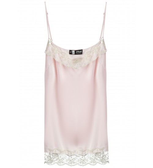 Шелковый топ с нежным кружевом-foto3